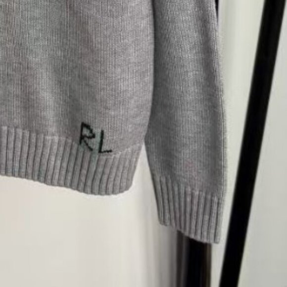 Polo Ralph Lauren Sunglasses Bear Gray Sweater - Picture 6 of 6